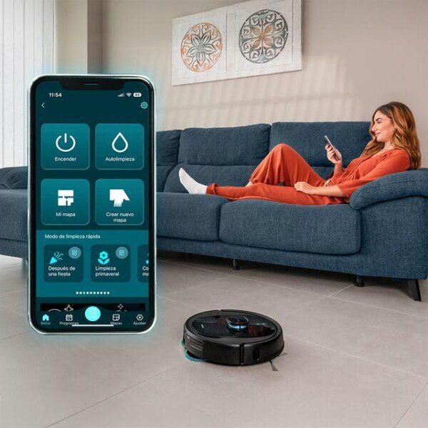 Robot aspirador con láser y base de autovaciado Conga 9590