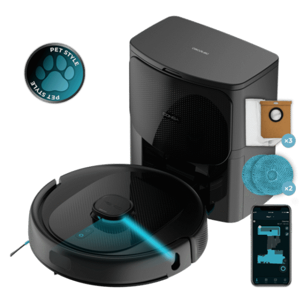 Robot aspirador con láser y base de autovaciado Conga 9590