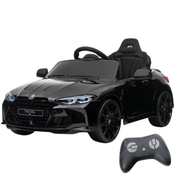 BMW M4 12V Negro 2 motores 5km/h 25kg Coche eléctrico para niños - Clase B Reacondicionado