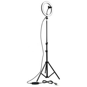 set_de_grabacion_anillo_led_regulable_26cm_tripode_soporte_smartphone_210cm_01_l Set de Grabación Anillo LED Regulable 26cm + Trípode con Soporte Smartphone 210cm - Clase B Reacondicionado