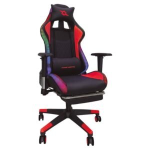 PowerGaming LED RGB V2 Rojo con Reposapiés 90kg Silla - Clase B Reacondicionado
