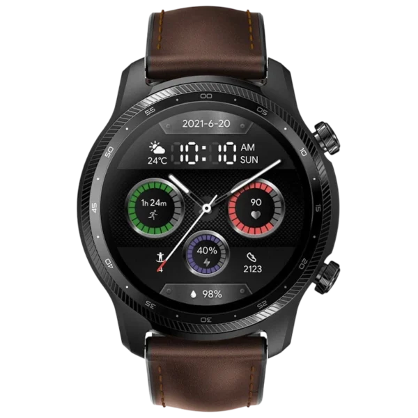 TicWatch Pro3 Ultra 4G Negro Correa Cuero Marrón AMOLED GPS NFC 45 días IP68 Smartwatch - Reacondicionado Grado B