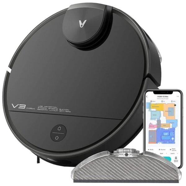 Viomi Vacuum V3 Max Negro 2700Pa LiDAR friegasuelos 300 min 5200mAh Robot aspirador - Desprecintado